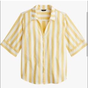 J Crew Wide Stripe Short Sleeve Button Down